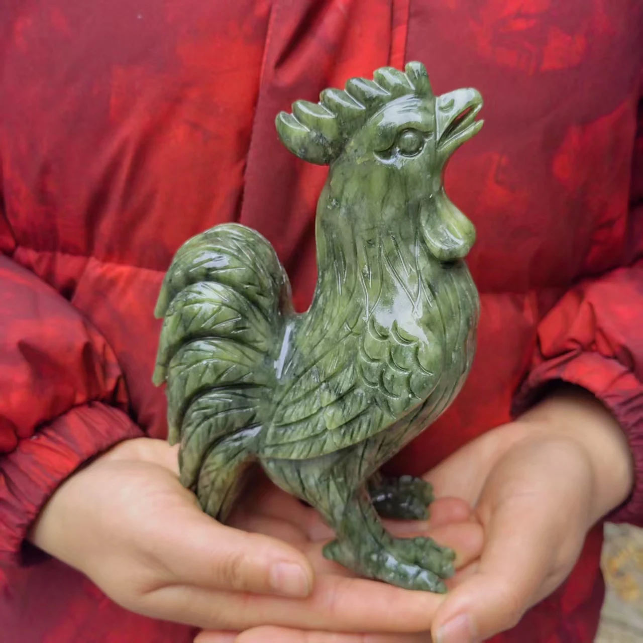 1 قطعة تمثال اليشم إليجال الأخضر الطبيعي للثروة حسن الحظ تمثال الوحش ، تحارب قبالة الشر الطاقة الحرس باب الأسد #5