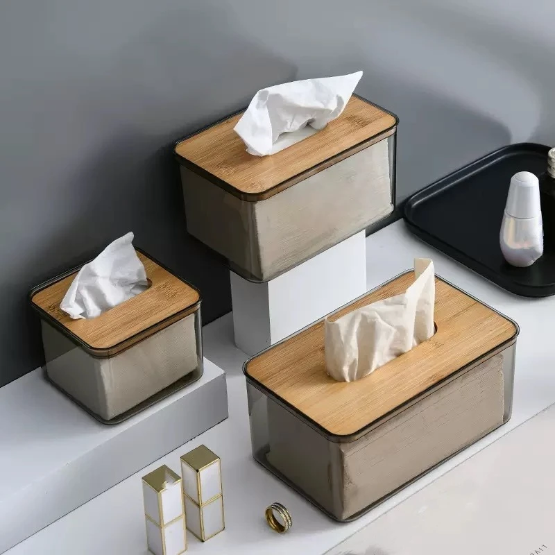 1 Stück/Einfache transparente Taschentuchbox für den Heimgebrauch, rechteckige Taschentuchbox für den Schreibtisch im Wohnzimmer, Servietten-Aufbewahrungsbox