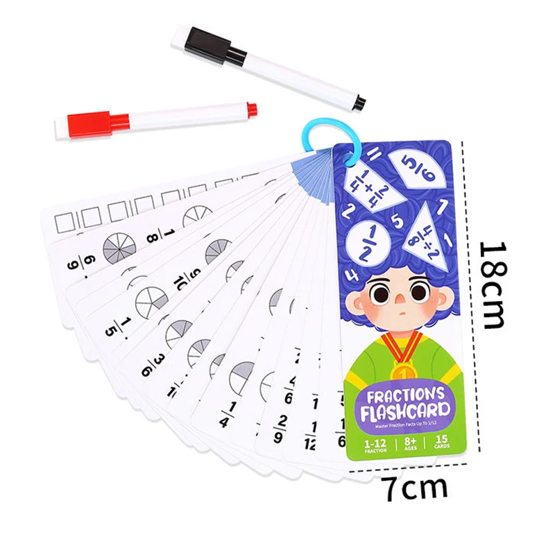 Cálculos matemáticos Montessori juguete de matemáticas principiantes practican la tarjeta de prueba de fracciones aritméticas herramientas de aprendizaje para la escuela primaria