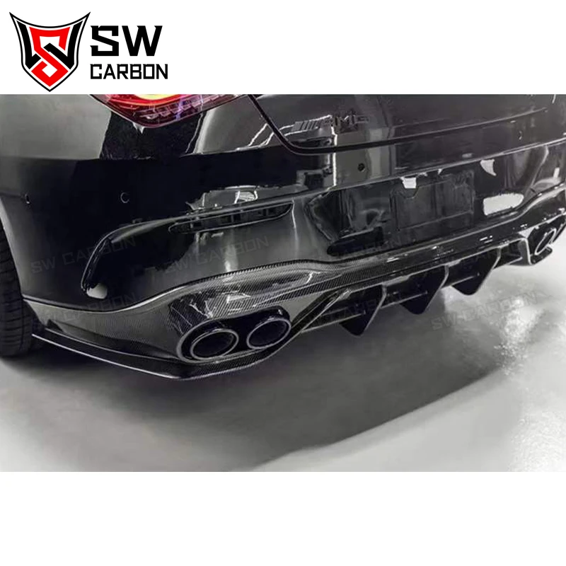 Carbon Fiber FD Style Rear Diffuser for Mercedes-Benz CLA-Class W118 CLA45S AMG Rear Bumper Lip Under Spoiler Splitter Body Kit