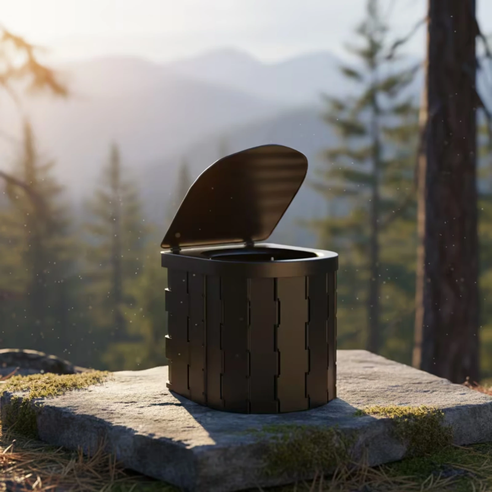 Portable Toilet with Lid Folding Travel Potty Gel Packs Included Easy to Clean Wc Portable Pliable for Hiking and Camping