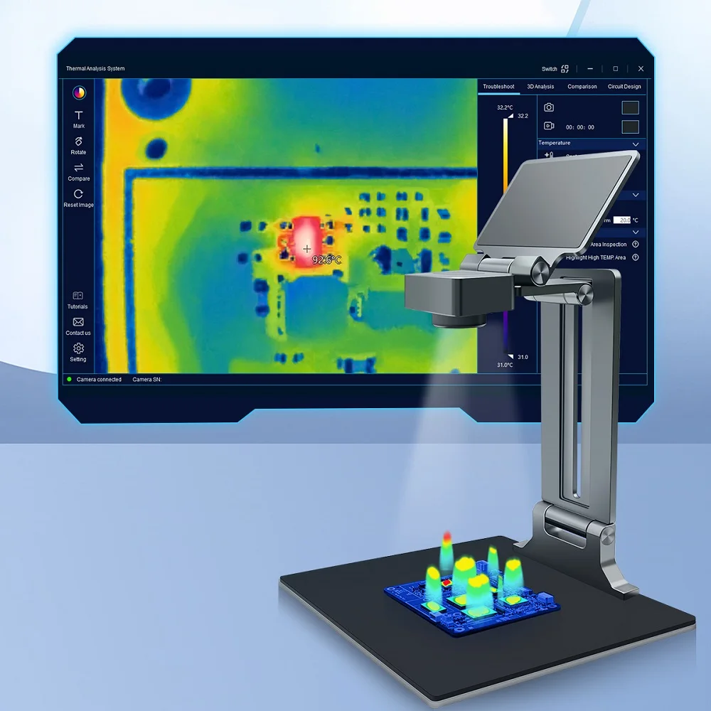 

Quseek 256X192 25Hz 3D Infrared Thermal Imaging Analyzer Camera for PCB Circuit Leakage Short Easy Fold with Software Macro Lens