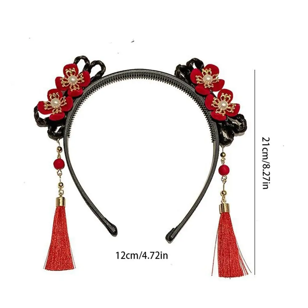 زهرة الأطفال شعر مستعار عقال جديلة الشعر شرابة Hanfu الشعر العصي تانغ دعوى الشعر هوب النمط القديم السنة الصينية الجديدة أغطية الرأس