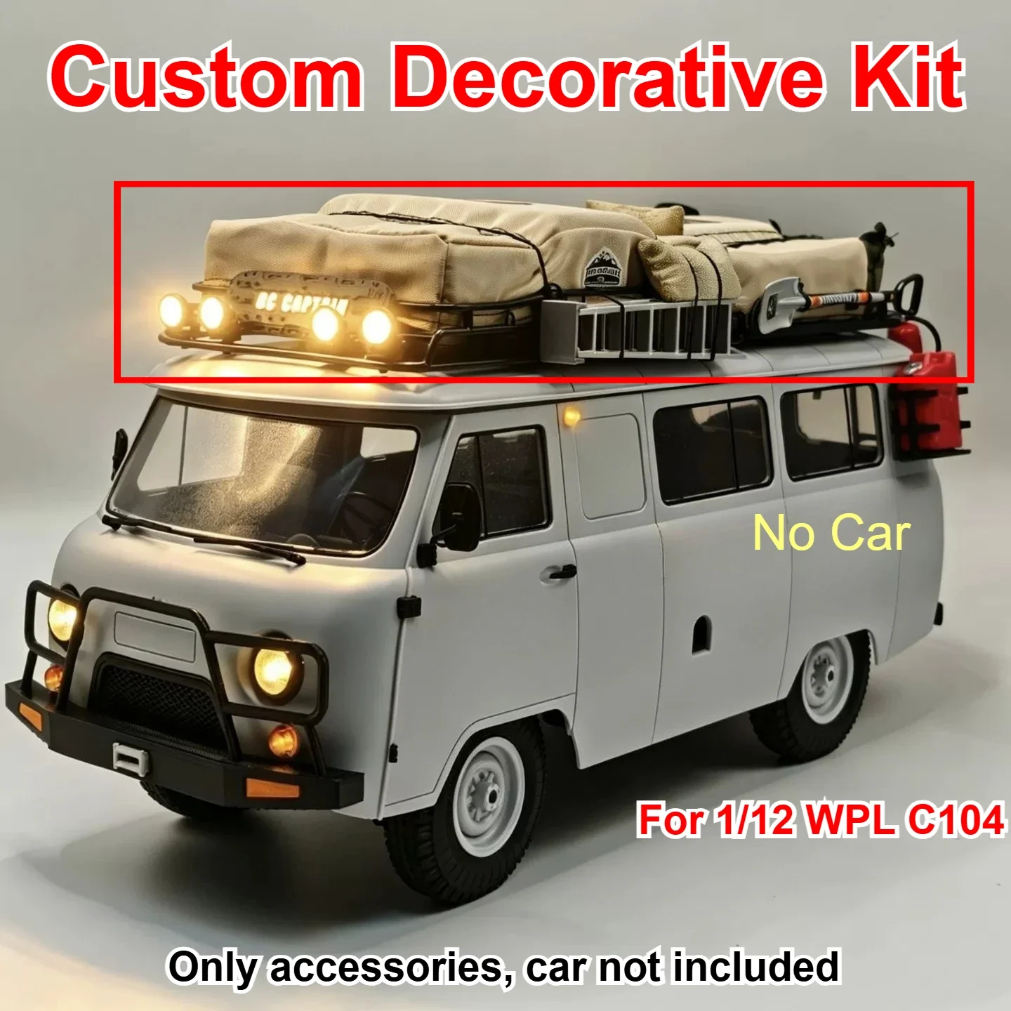RC Van Full Decorative Modification Kit For 1/12 WPL C104 Custom Model Number Decor Styling Hobby Modified Accessories