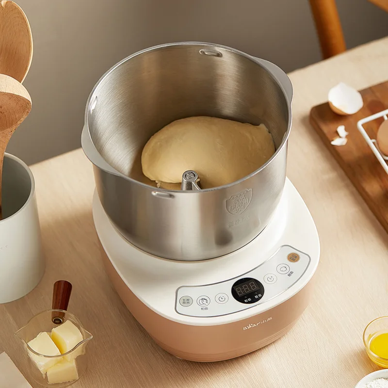 Mini Smart Flour Mixer Máquina Elétrica De Massa Misturador De Massa Fermentado Doméstico Misturador De Amassadeira De Pão Microcomputador Timing 3.5L 220V