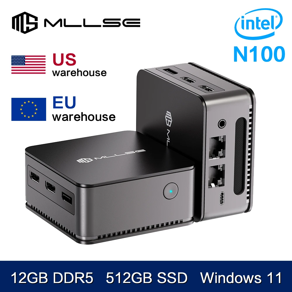 MLLSE G2 Mini PC Windows 11 Pro Alder Lake N100 Intel 12e DDR5 12GB RAM 512GB SSD WiFi 6 BT5.2 Desktop Computer Mini Pc Werk