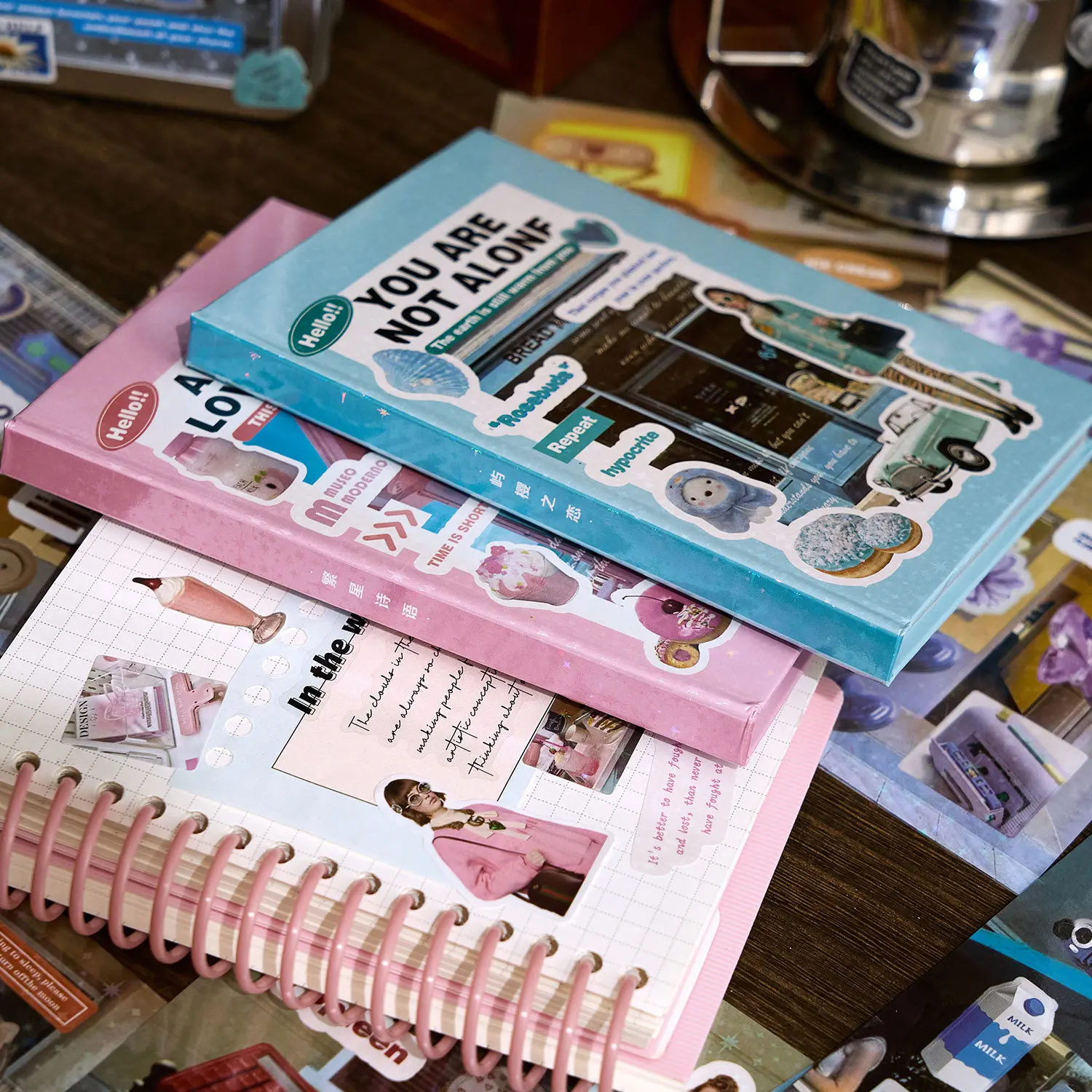 JCAC 45pcs/bag Die-Cut Sticker Book, Floating Light & Shadows Series, Versatile Journal Phone Back Card DIY Deco Stickers
