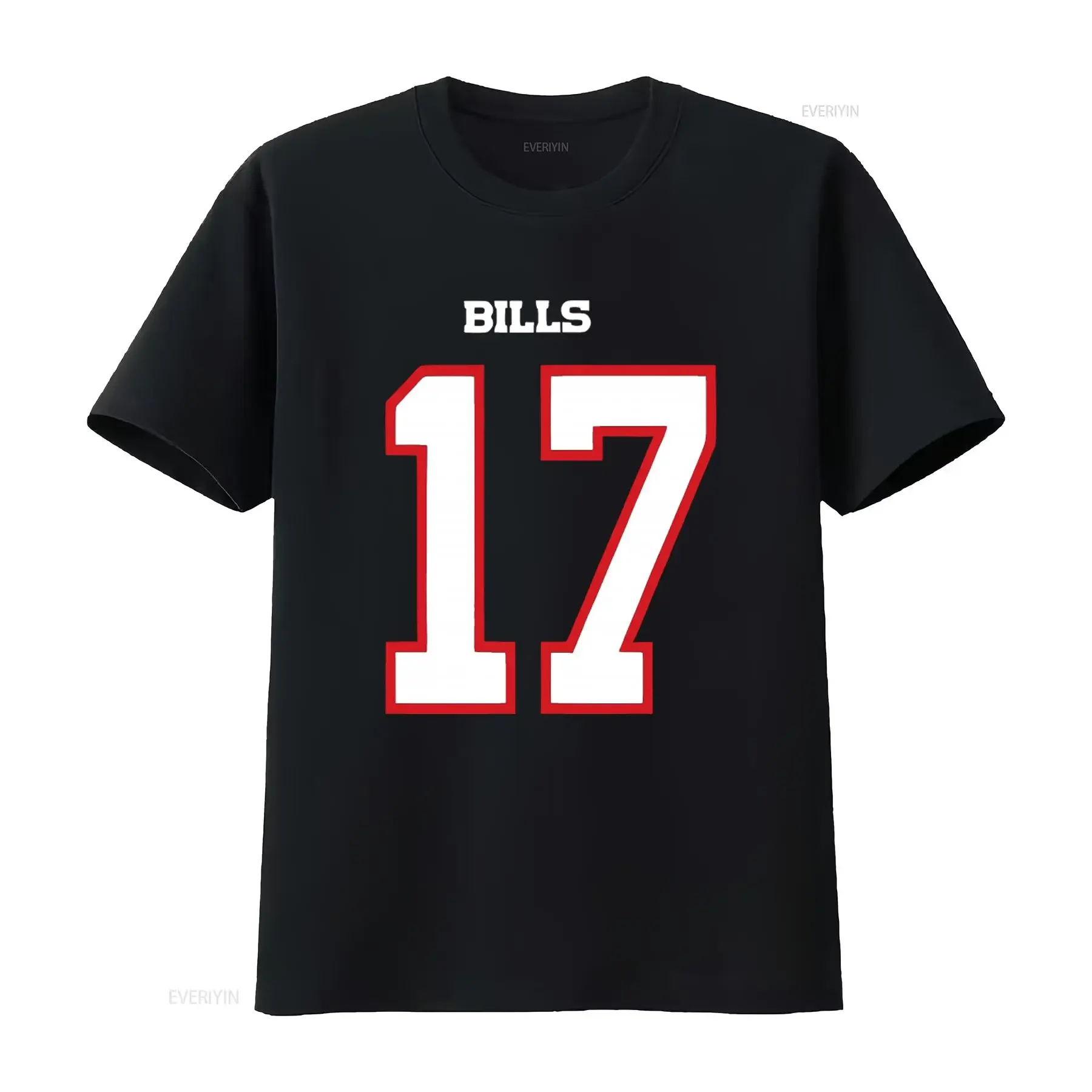 Bills Josh Allen 17 Jersey Style T Shirt for Fans Game Day Casual Wear vintage Washed streetwear Stretched Soft Versatile