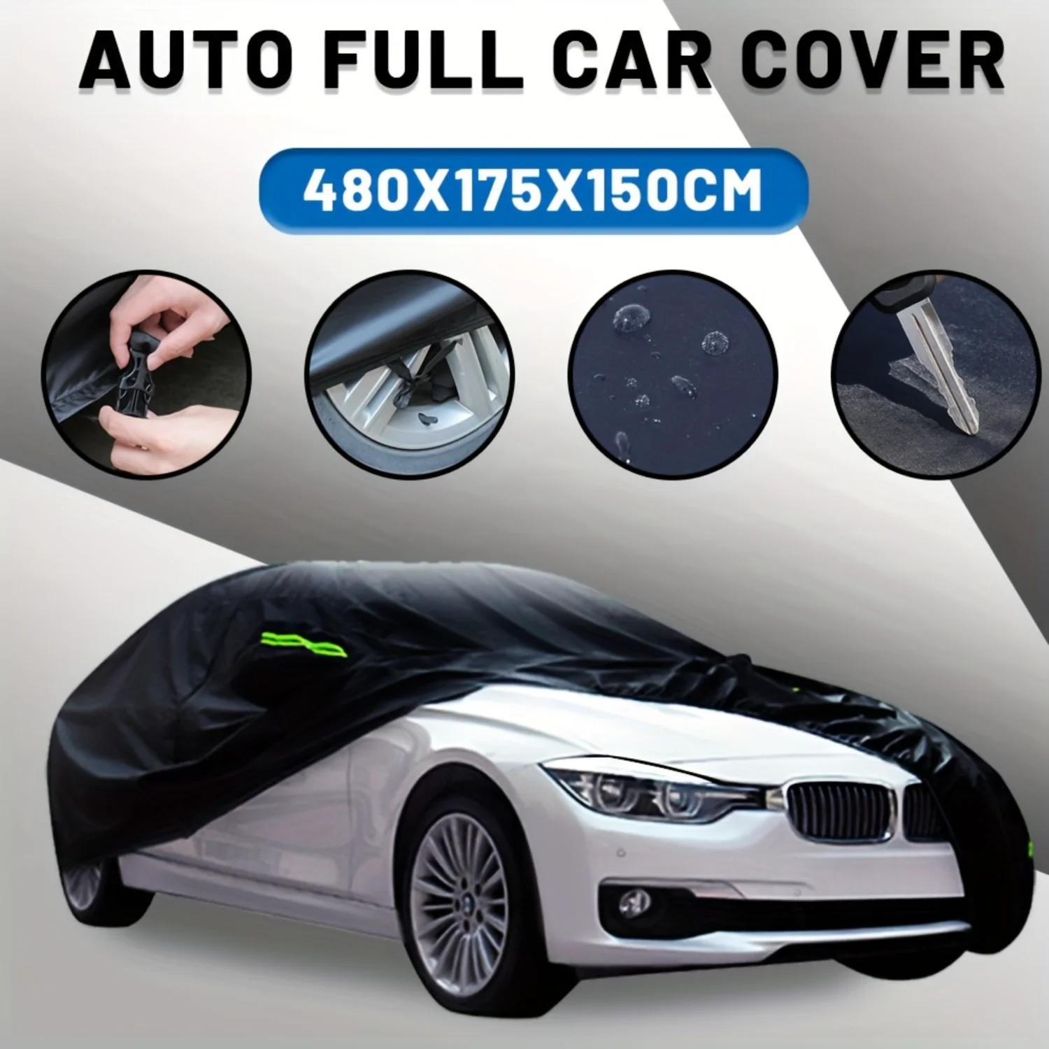 

For All Weather Full Car SUV Cover Dust Rain UV Resistant Protection