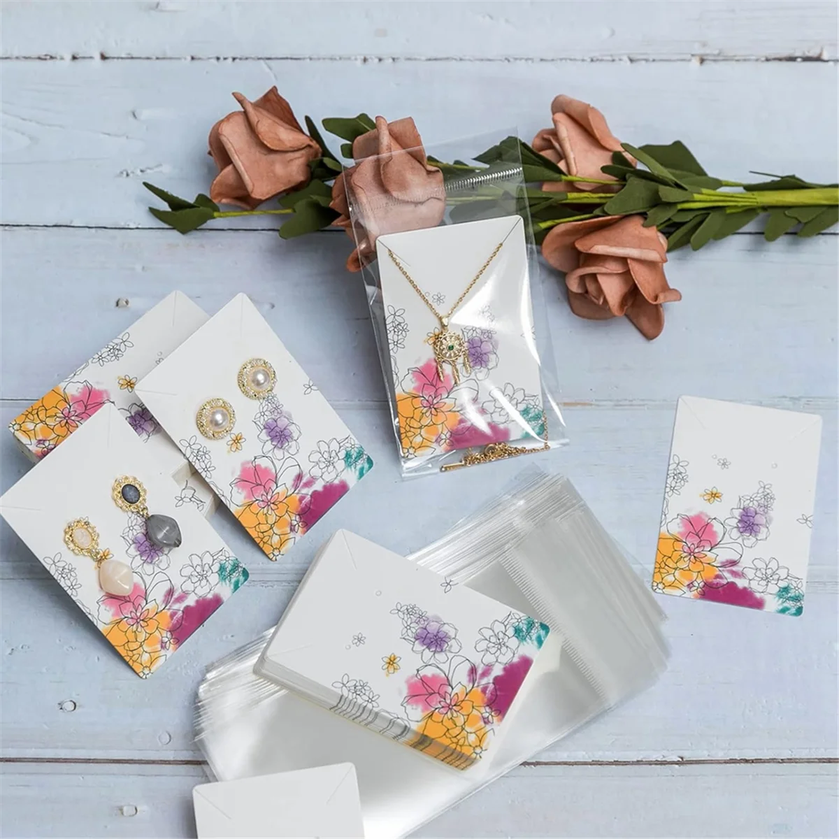 Picture 6: AA98 Necklace Display Cards Earring Display Cards Sets Earring Packing Holder Cards Jewelry Packing for Earring Necklace C