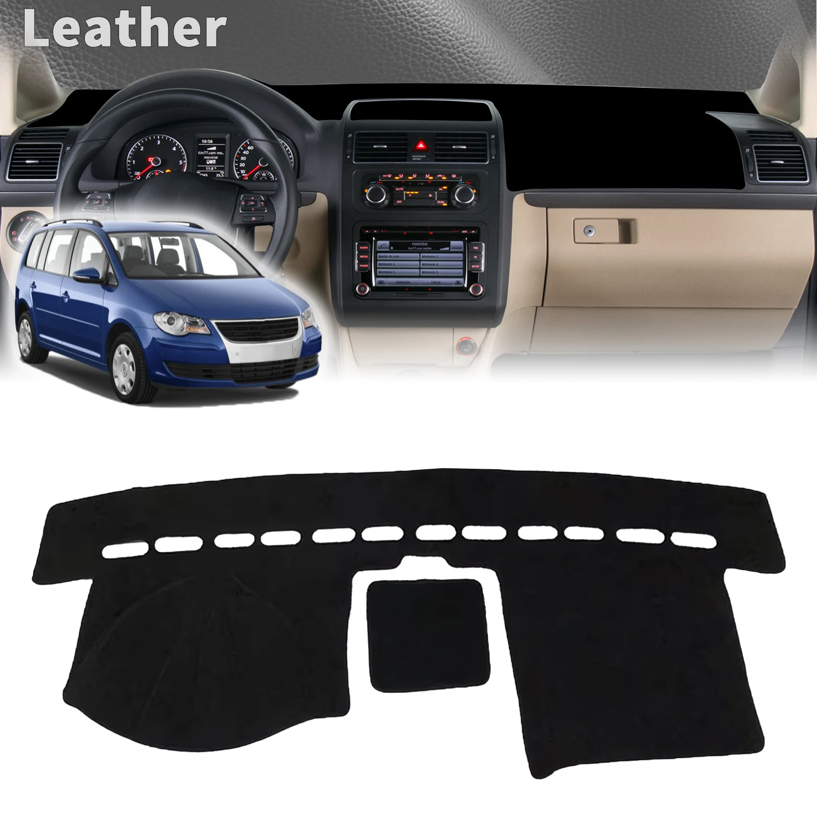 

for Touran MK1 2003-2012 2013 2014 2015 Car Dashboard Cover Dashmat Non‑Slip Protective Dash Mat Pad Auto Accessories