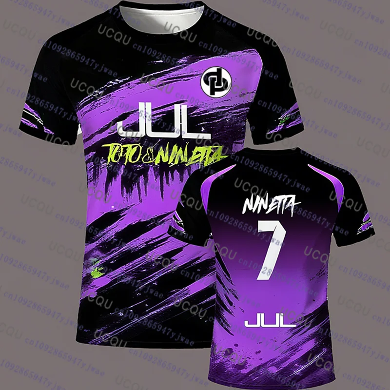 90 دقيقة جيرسي يوليو توتو و نينيتا بري سلسلة كرة القدم تي شيرت الرجال الصيف الرياضة في الهواء الطلق التجفيف السريع الرجال النساء التدريب تي شيرت
