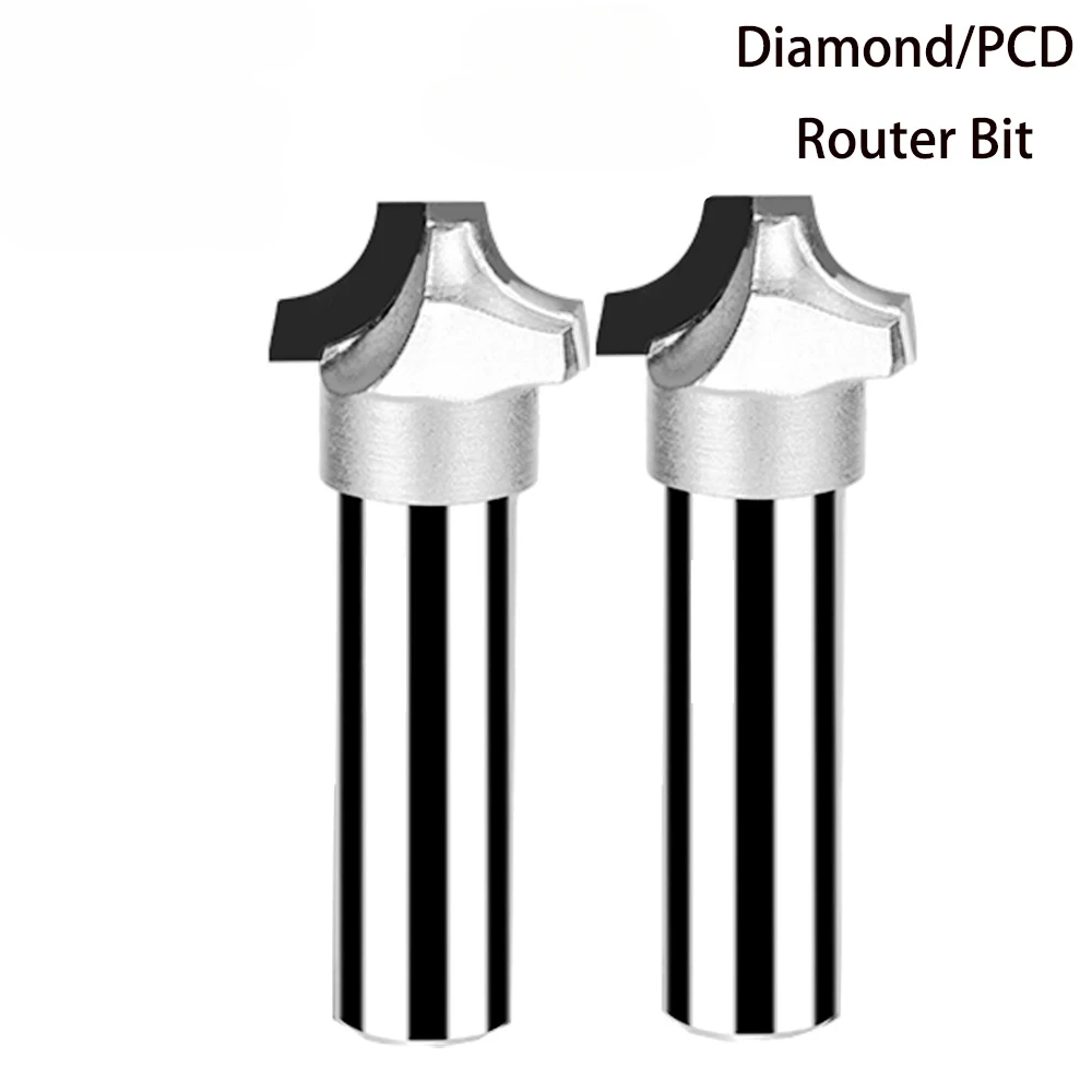 Imagem -03 - Pcd Woodworking End Mill Cutting Round Over Bit Gabinete de Ranhura de Diamante Gravura em Porta Fresa para Madeira Compensada Mdf