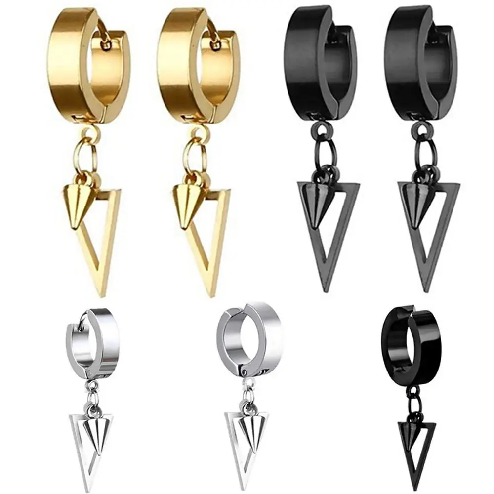 Jewelry Hip Hop Conical Triangle Birthday Gift Trendy Men Gothic Earrings Korean Style Earrings Stud Earrings Dangle Earrings