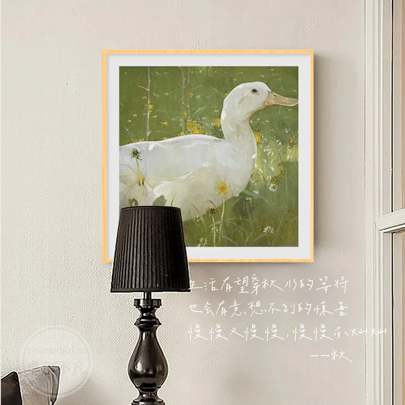 European niche light luxury living room decorative painting art dining room hanging painting green ins wind table top ornament b