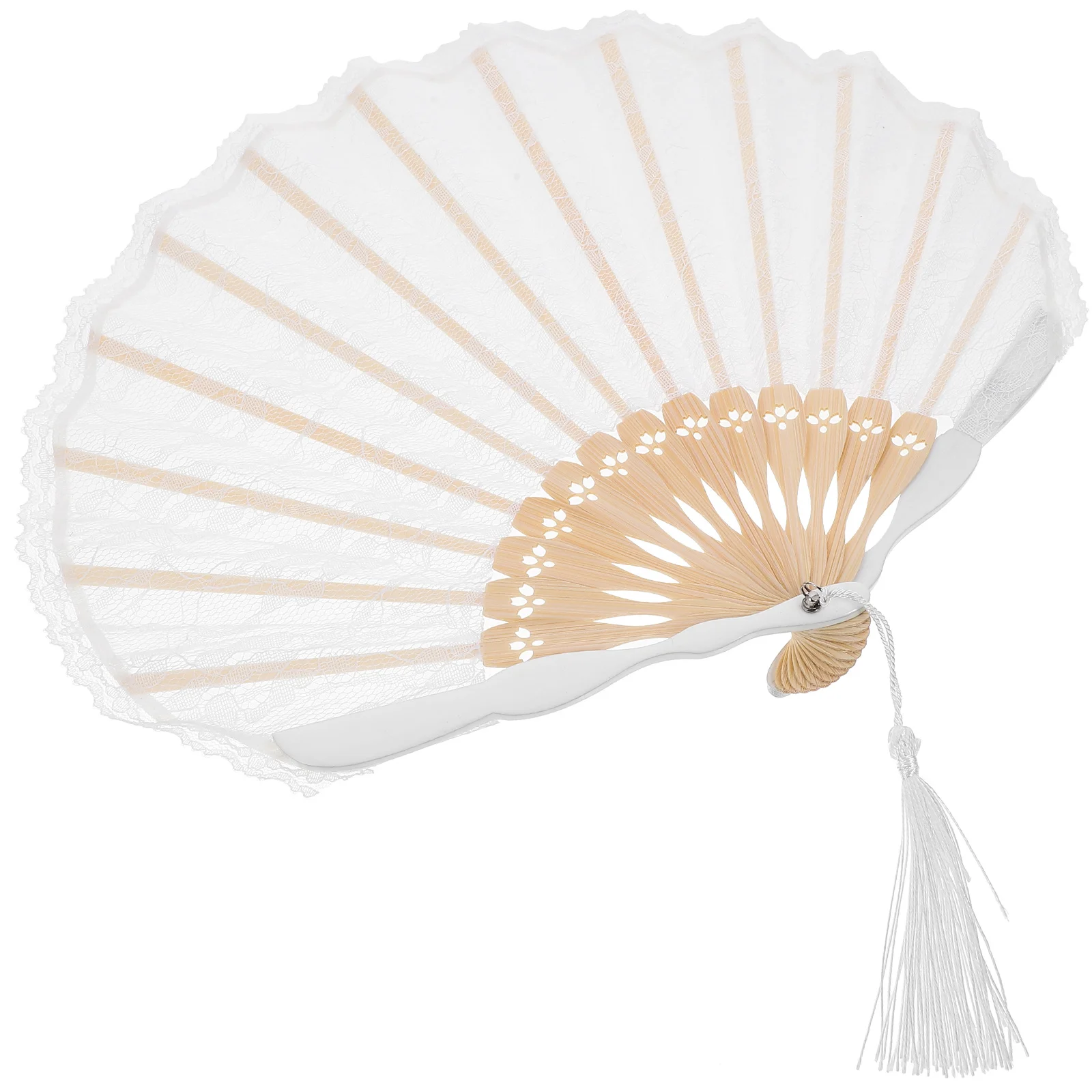 

Lace Hand Fan Tassel Elegant Folding Portable Vintage Decorative Handheld Wedding Party Favor Dancing Props Fans Handheld
