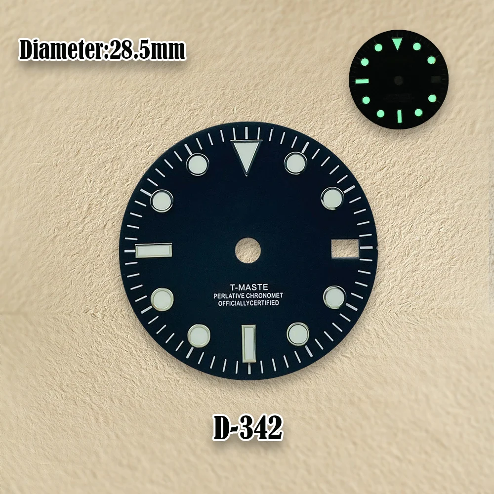 28.5mm NH34 Dial S Dial Sunray Dial SUB Mod DIal Suitable For NH34 Movement Fit Green Luminous Watch Accessories