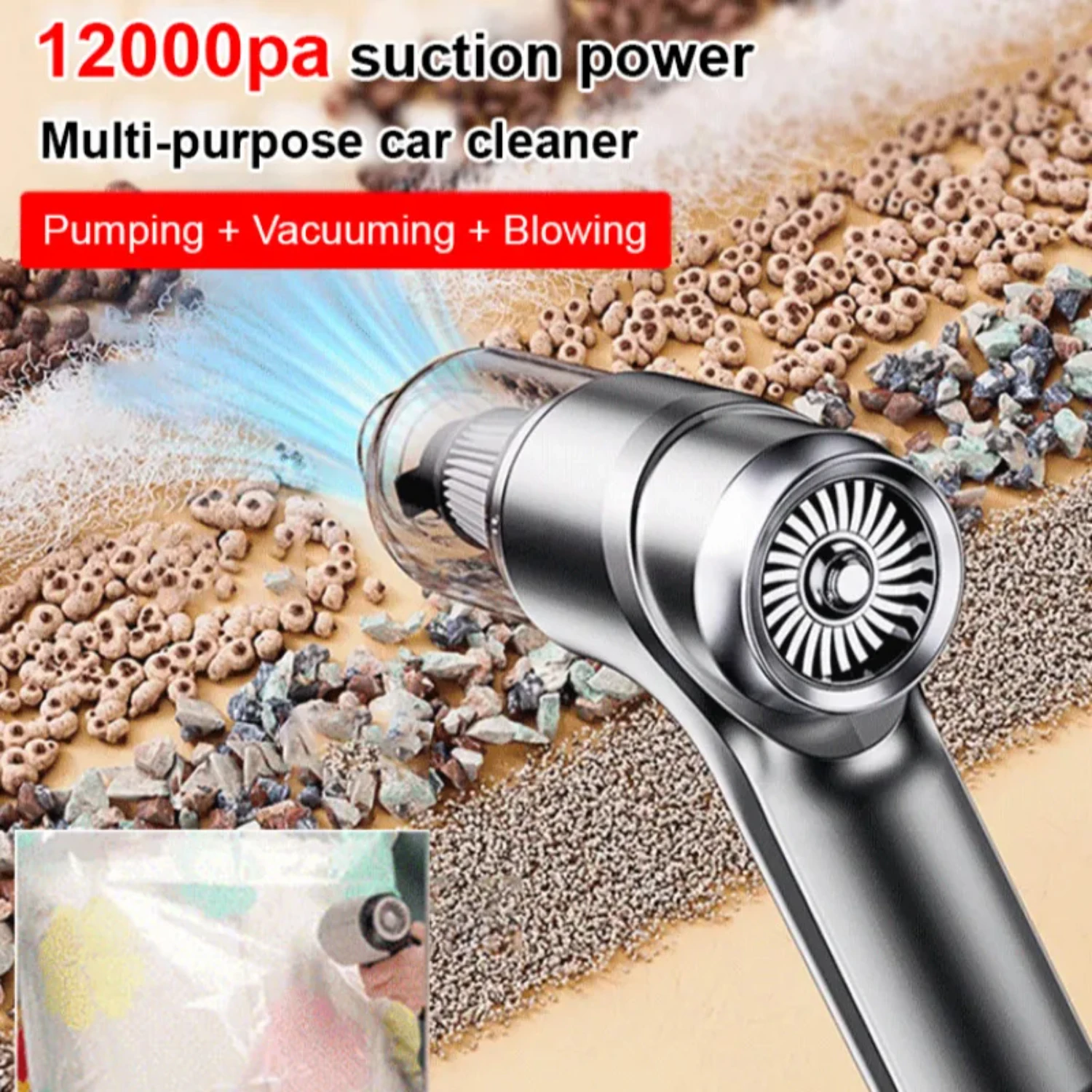 NEW Compact and Powerful Cordless Rechargeable Portable Household Car Vacuum Cleaner with High Charging Efficiency