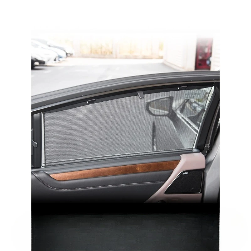 

Rear window sunshade, telescopic sunshade, lift and drop sunscreen curtain modification