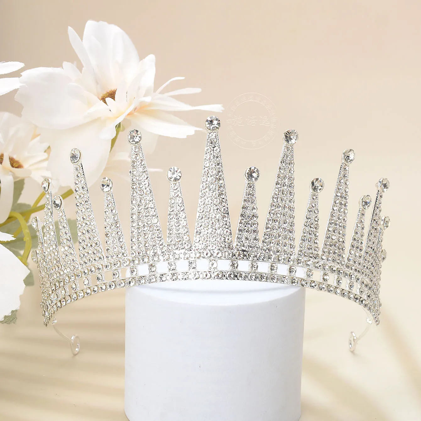 حفل زفاف عيد ميلاد سبيكة كامل الماس تيارا خوذة تاج الزفاف للولائم الزفاف تصفيف ثوب الزفاف الملحقات