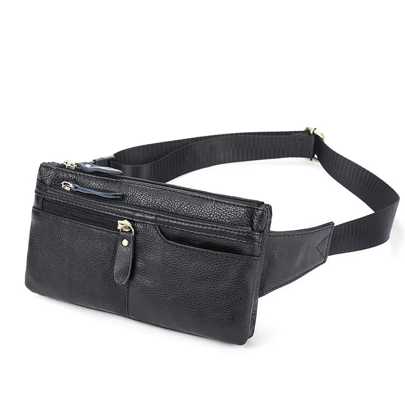 men's waist bag Belt Men Phone leather Bags Travel Waist Pack Male fanny packs for men hip bag casual men's bags 8943