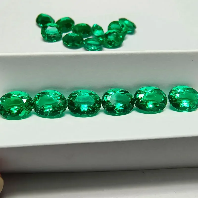 Lab Grown Columbia Emeralds Oval Shape Gemstone VVS1 For Diy Jewelry Pendant Bracelet Making Material Selectable AGL Certificate