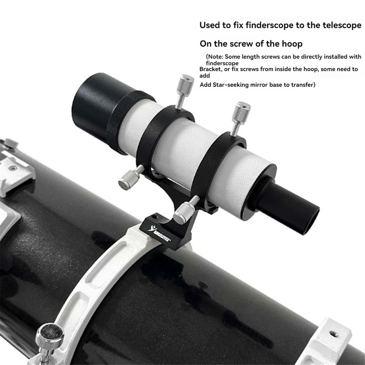 RIRI Angeleyes Adjustable Finder Scope Bracket 50mm Double Ring 6-Point Screw Guidescope Mount for Astronomical Telescope Red