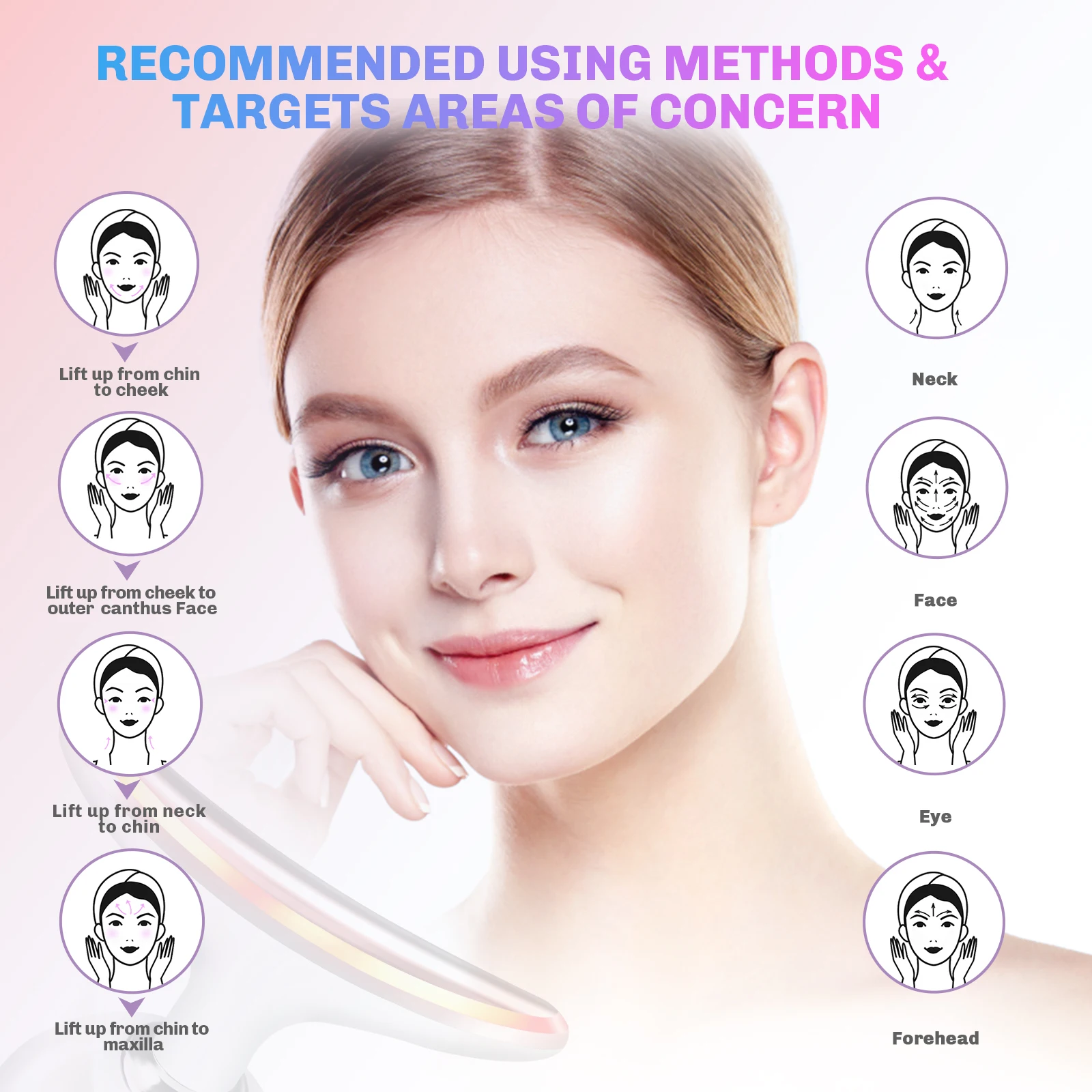 EMS Thermal Neck Lifting and Tighten Massager Electric Microcurrent Wrinkle Remover LED Photon Face Beauty Device for Woman