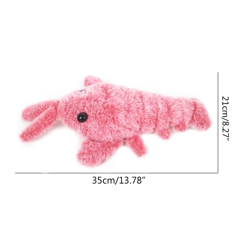 Electric Moving Lobster Interactive for Cat for Indoor Cats Realistic Wiggle Shrimp Plush Kitten Chew Kickers Toy