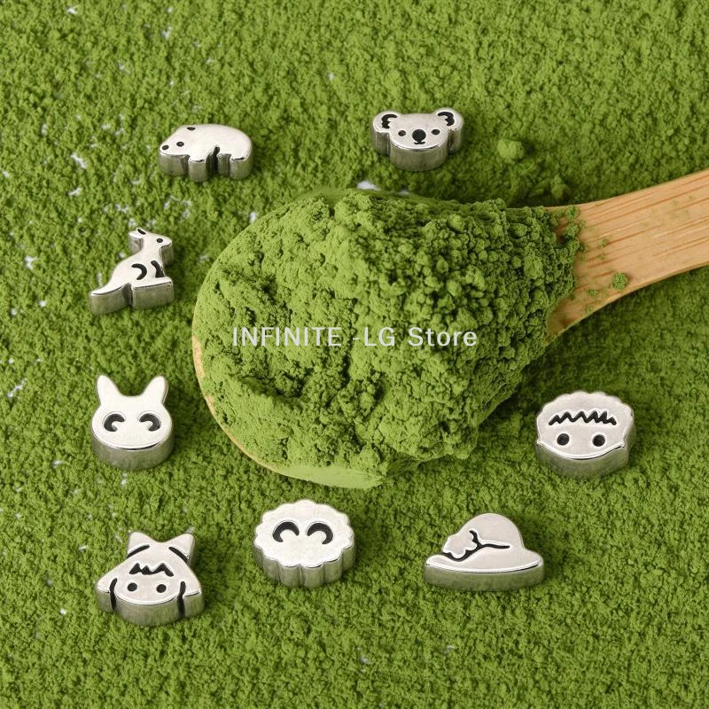 2/3Pcs Cartoon Shape Matcha Sifter 316 Food Grade Stainless Steel Silver Matcha Powder Press Matcha Brewing ToolINFINITE -LG