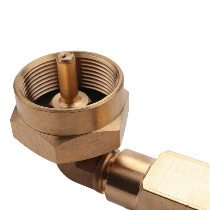 

B93B-2X Propane Adapter 1Lb To 20Lb, QCC1 Propane Refill Elbow Adapter With Gauge And ON-Off Control Valve