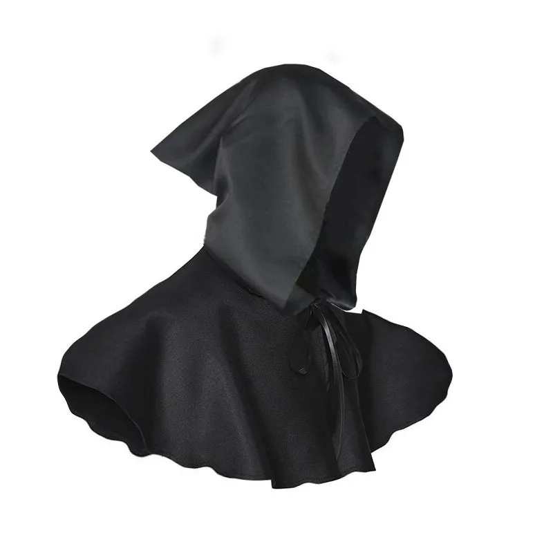 Mittelalterlicher Kapuzenumhang – Halloween-Kostüm-Schal & Cosplay-Umhang; Unisex, Kurzer Umhang für Rollenspielcharaktere (z.B. Ritter). – Detail 7
