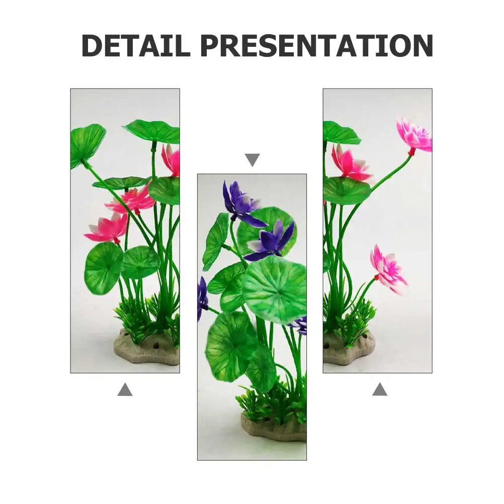 

Simulation Lotus Decoration Resin Flower Aquarium Plants Adornment Durable Non Toxic Fade Resistant Fish Tank Home Office nament