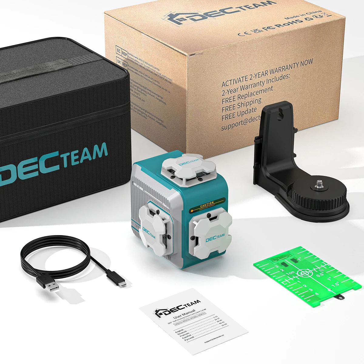Imagem -06 - Linhas Nível Laser 3d Portátil Auto-nivelante Horizontal e Vertical Linha Cruzada Ferramentas Laser com Bateria Li-ion Decteam-m03cg 12