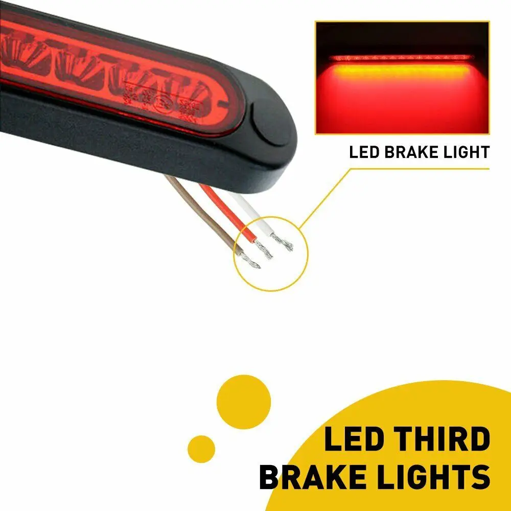 Universal LED Tail Rear Lamp For Trailer Truck Lorry Pickup - Brake/Stop/Turn Lights 12V-24V 15LED 25CM Light Bar Strip