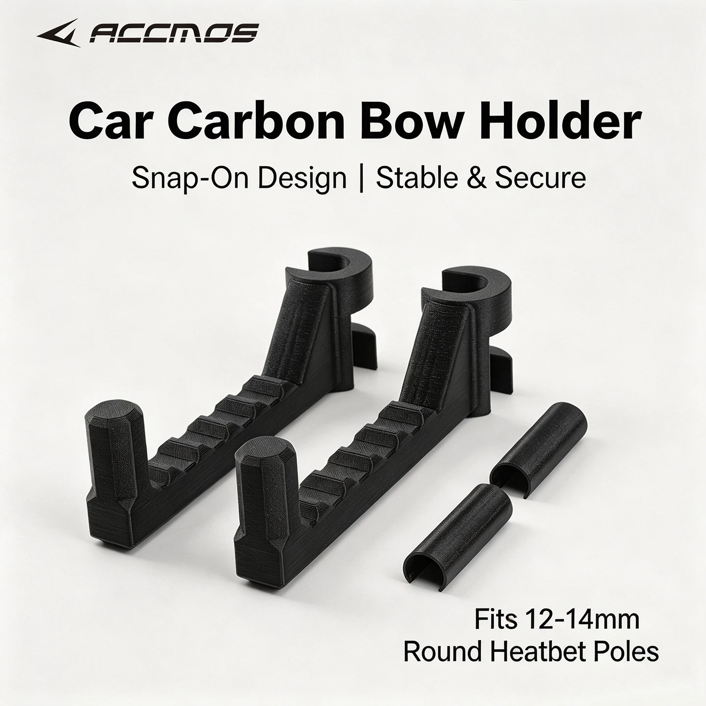 1 Pair Car Headrest Bow Holder Snap‑On Archery Mount Stand Fits 12‑14mm Poles Vehicle Storage Bracket for Compound Recurve Bow