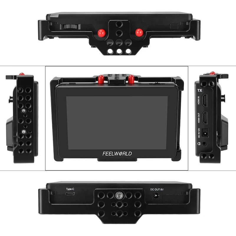 SZRIG Monitor Cage 5.5inch Screen Protect Cage FeelWorld FT6 FR6 Cage Rig Protective Armor Bracket