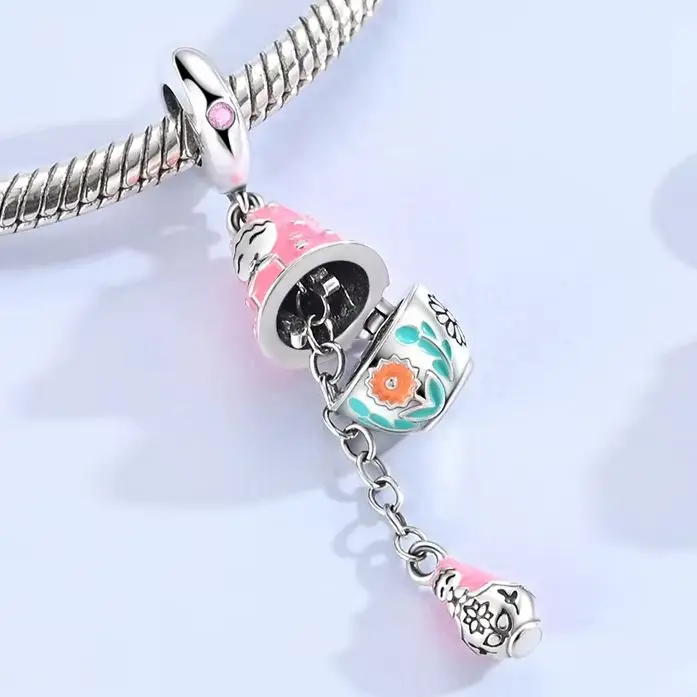 Openable Charm 925 Silver Russian Nesting Doll Dangle Charm Fit Original Bracelet Pendant Diy For Woman Jewelry