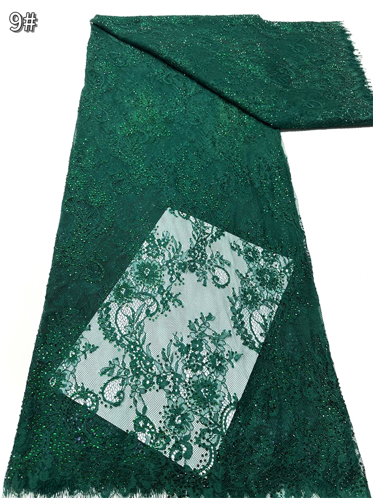 

Luxury African Stones Lace Fabric 2025 High Quality Groom Nigerian Wedding Bridal Embroidery French Tulle Sewing