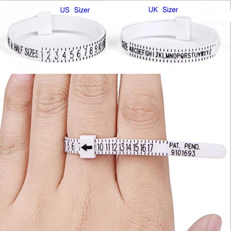 UK USA British American European Standard Size Measurement Belt Rings Sizer Material Finger Screening Jewellery Tool