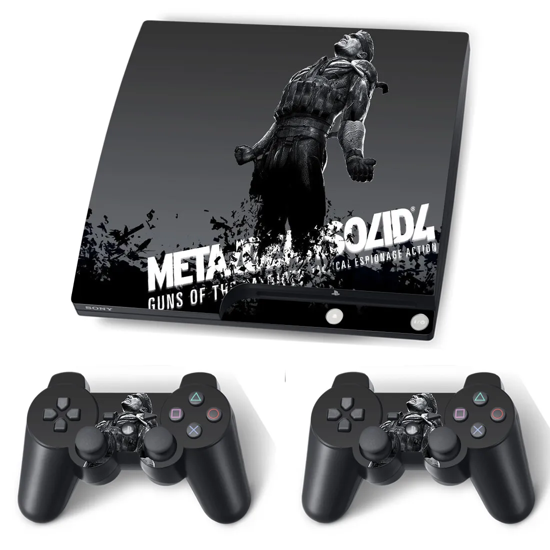 Metal Gear Solid Skin Sticker Decal Cover for PS3 Slim Console and Controllers For PS3 Slim Skins Sticker Vinyl