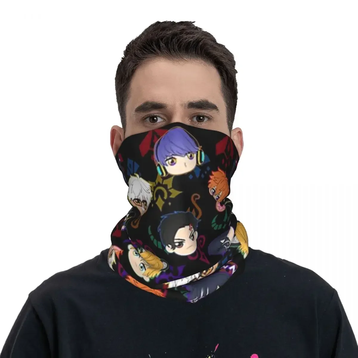 Obey Me - Demon Brothers Bandana Neck Gaiter Printed Face Scarf Warm FaceMask Hiking Fishing For Men Women Adult Winter