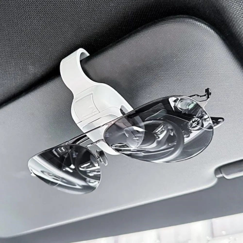 Car Sunglasses Holder Press-to-Open Multifunctional Card Ticket Holder ABS Car Sun Visor Eyeglass Holder Glasses Storage Clip