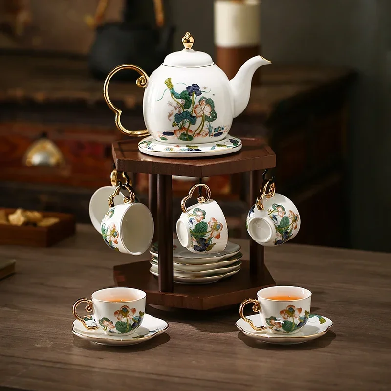 Y Chinese Afternoon Tea Ceramic Tea Set 2023 New Light Luxury High-End Coffee Cup Tea Cup Advanced