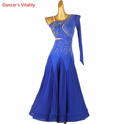 Ballroom Dance Dress for Women Ballroom Dress Standard Single Sleeves Stones Waltz Skirt Adult Child Social Dancing Clothing