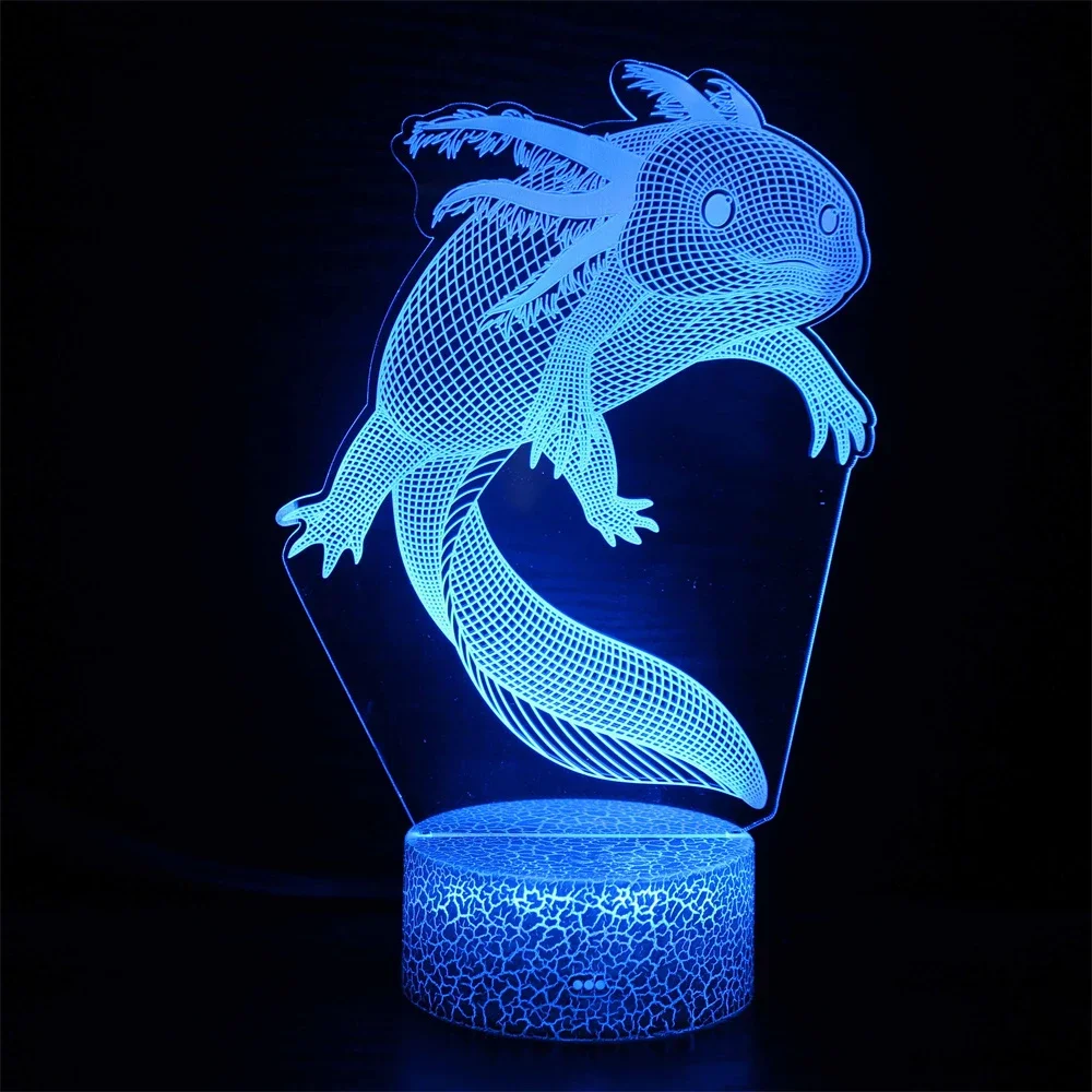 Nighdn Axolotl 3D Night Light Led USB Tabe Desk Lamp 16 Color Change Nightlight Bedroom Decor Birthday Christmas Gifts for Kids