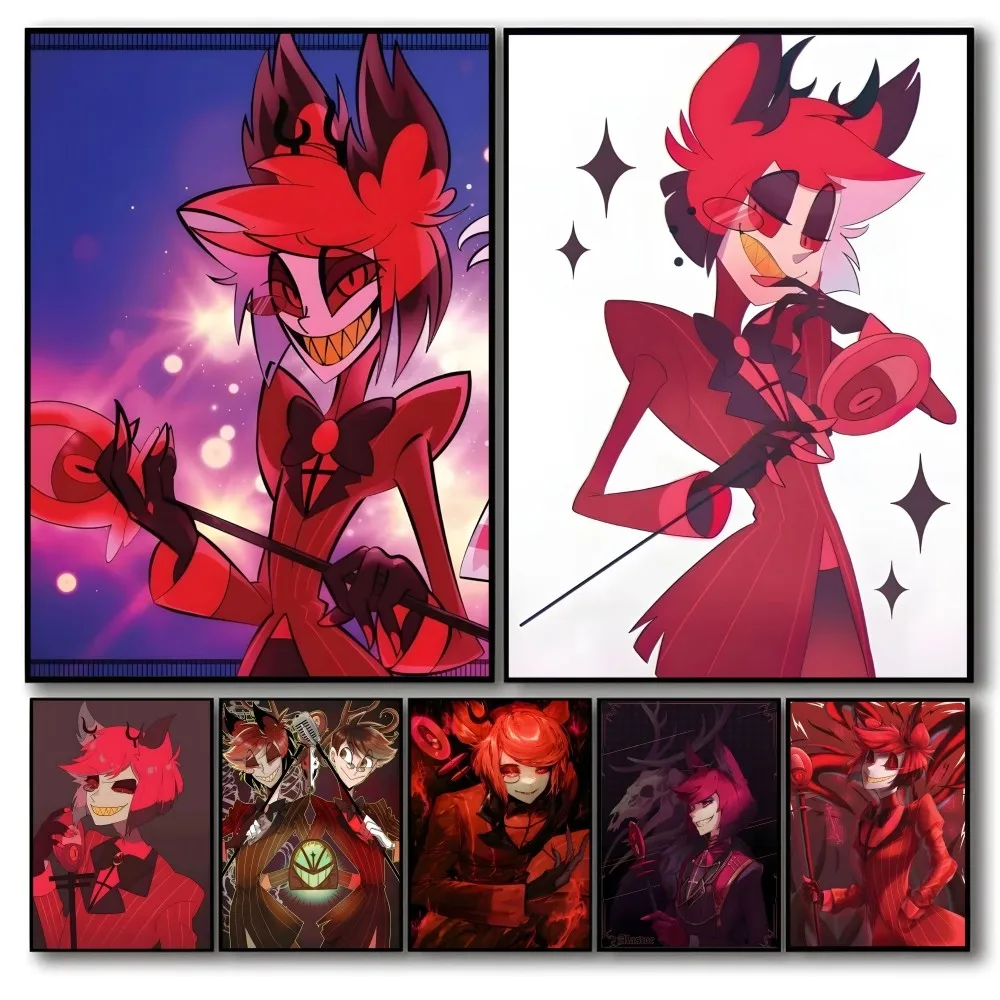 Hazbin H-Hotel Anime Character Alastor  Self-adhesive Art Waterproof Paper Sticker Coffee House Bar Room Wall Decor