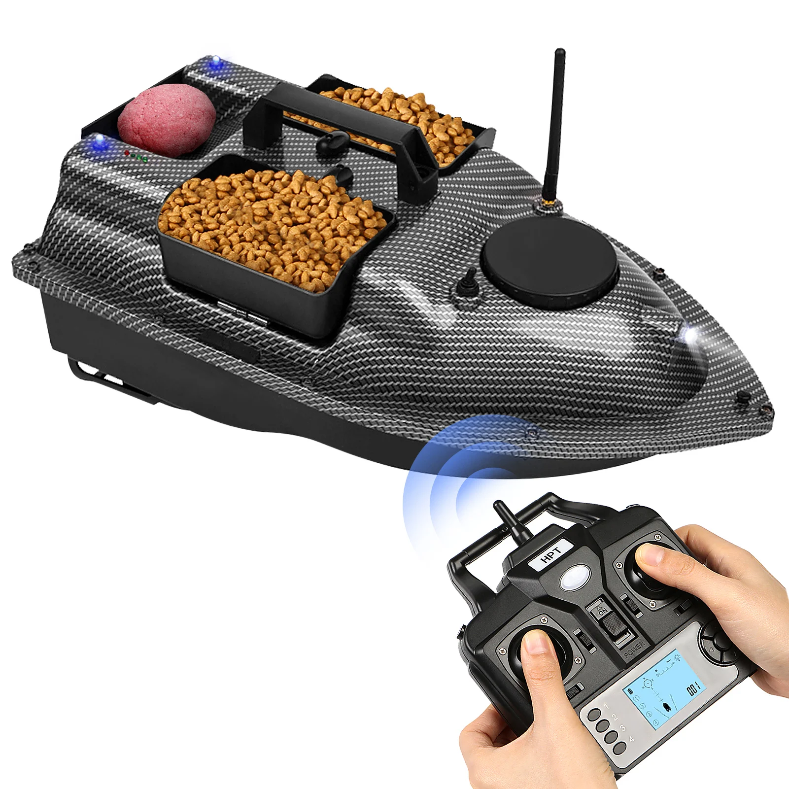 CTV18 GPS 5200mAh/12000mAh Fishing Bait Boat with 3 Bait Containers Wireless Bait Boat Automatic Return Fishing Accessories