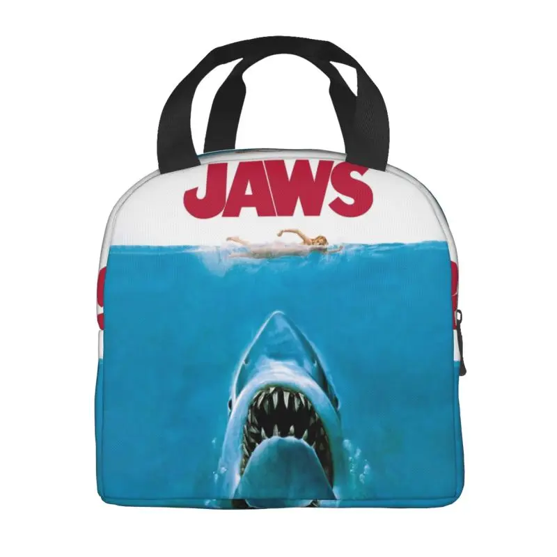 Jaws Insulated Lunch Bag for School Office Horror Movie Leakproof Cooler Thermal Bento Box Women Kids