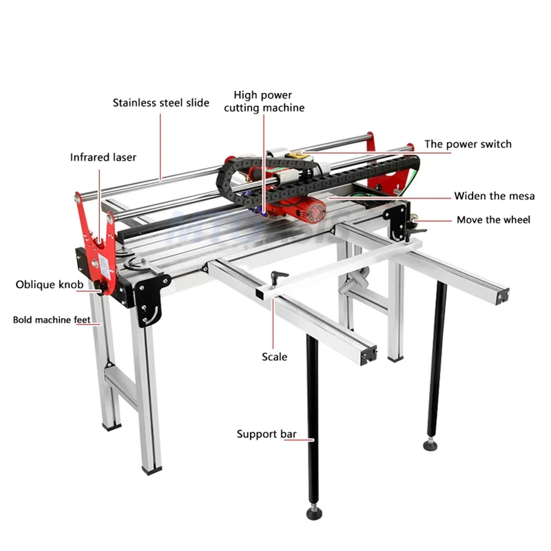 Multifunctional automatic ceramic tile cutter push knife infrared laser edging chamfering parquet slotting device